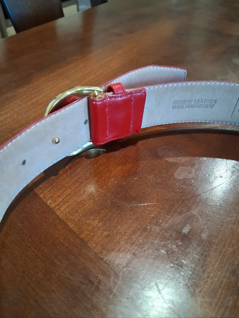 N/A red leather